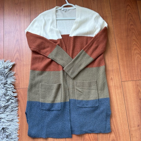 MADEWELL Kent Colorblock Long Cardigan Size xxs - Picture 9 of 9